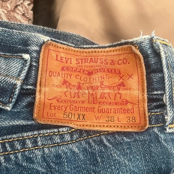 Levis 501 1990s recreation of 1920s fit Classic Blue Denim Jeans - Picture 3 of 3